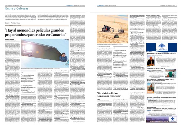 La entrevista, tal y como fue publicada el 2 de febrero en el periódico La Provincia