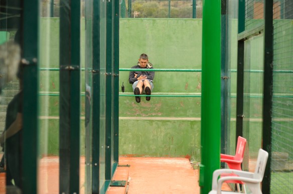 Novella, en 2013 en el club de pádel La Calzada de Las Palmas de Gran Canaria, durante el rodaje de "El niño", de Daniel Monzón.