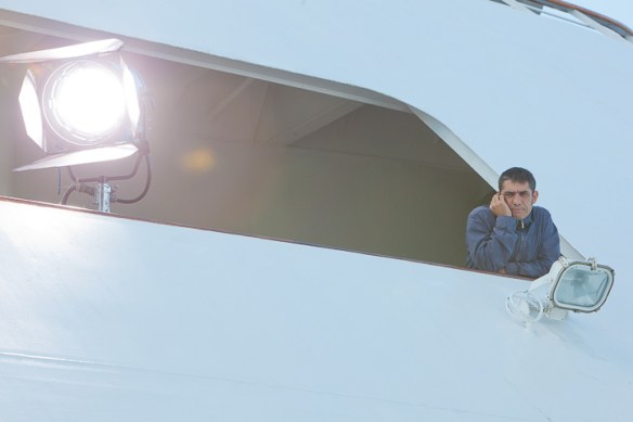 Toni Novella durante el rodaje de la miniserie de televisión "Marco" (2011-2012).