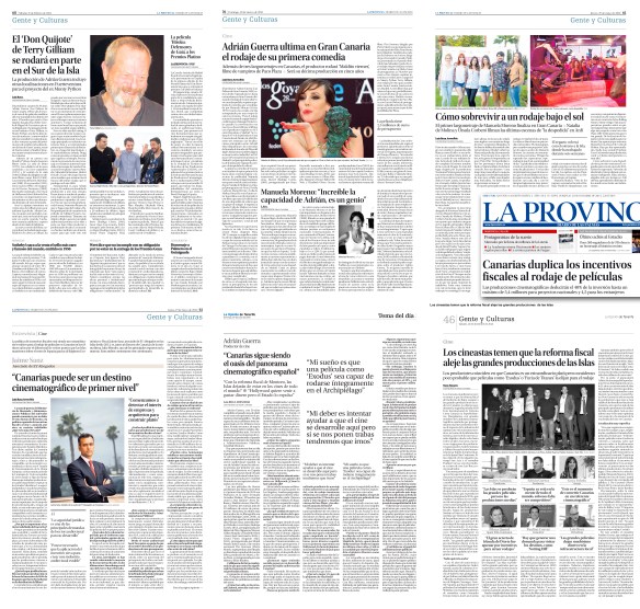 Selección de algunos recortes publicados en la prensa de Canarias sobre el productor.