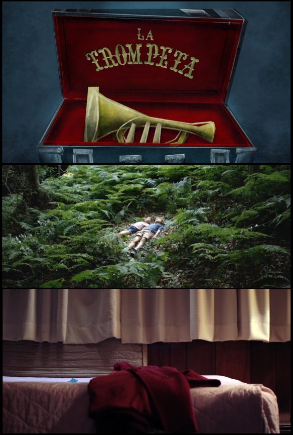 De arriba abajo, imágenes de "La trompeta", "Eclipse" y Silver Sands Motel".