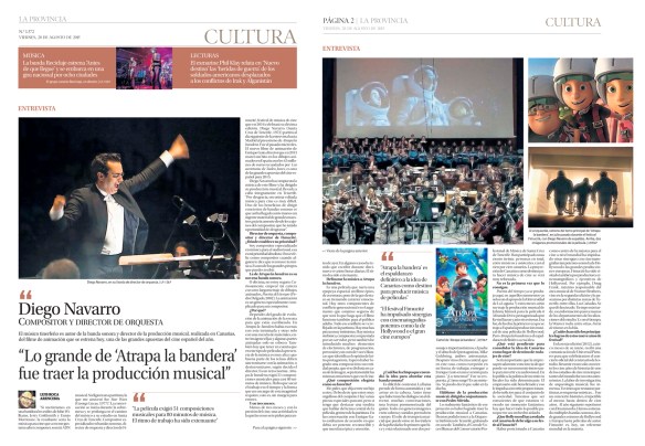 Así fue publicada en La Provincia la entrevista a Diego Navarro, el 28 de agosto de 2015 / OAC