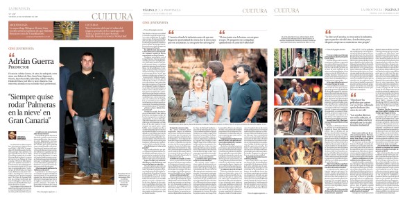 Así salió publicada la entrevista a Adrián Guerra en La Provincia el viernes, 11 de diciembre. / OAC