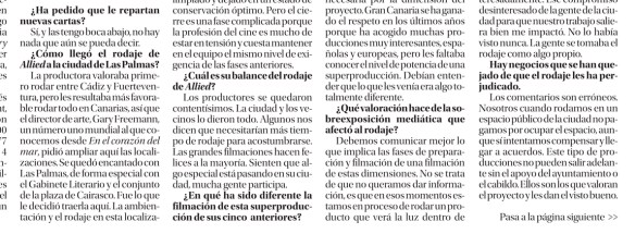 Otro de los fragmentos de la entrevista, tal y como fue publicada en La Provincia. / OAC