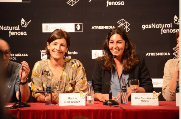 Discazeaux y González de Molina en un momento de la rueda de prensa de "Julie" en Málaga. / LUIS ROCA ARENCIBIA