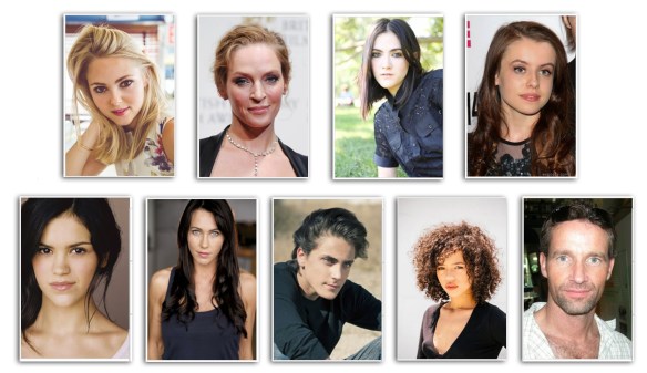 Imágenes del casting principal de "Down a Dark Hall", de izquierda a derecha y de arriba abajo: AnnaSophia Robb, Uma Thurman, Isabelle Fuhrman, Rosie Day, Victoria Moroles, Kirsty Mitchell, Noah Silver, Taylor Russell y Jim Sturgeon, de la web IMDB / OAC 