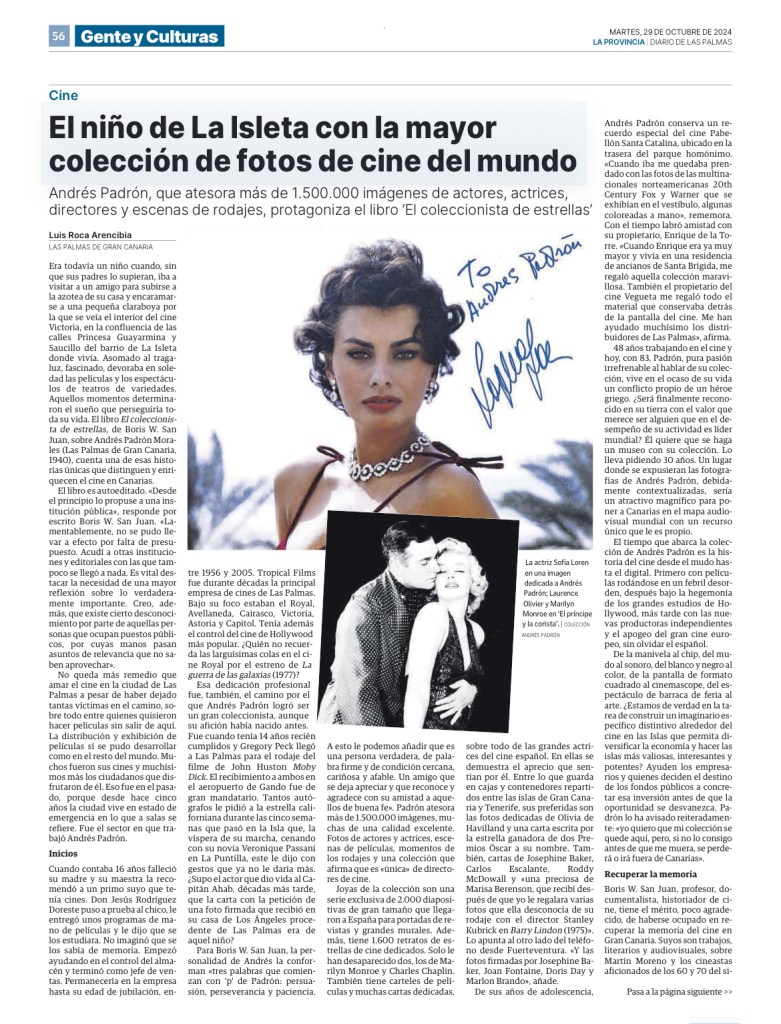 El artículo, tal como salió publicado en la edición impresa de La Provincia el 29 de octubre de 2024.