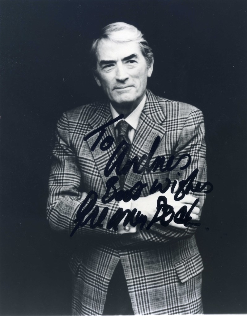 Fotografía de Gregory Peck dedicada.