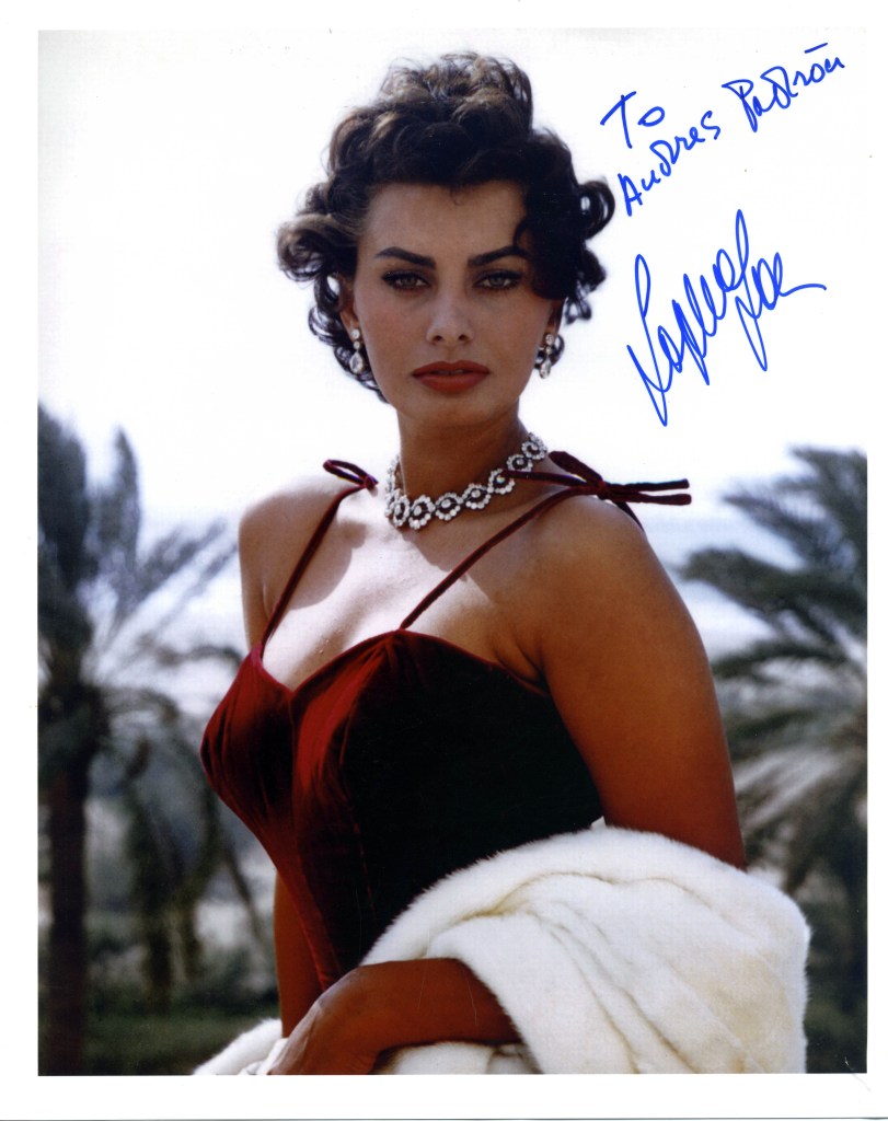 Fotografía de Sophia Loren dedicada. 